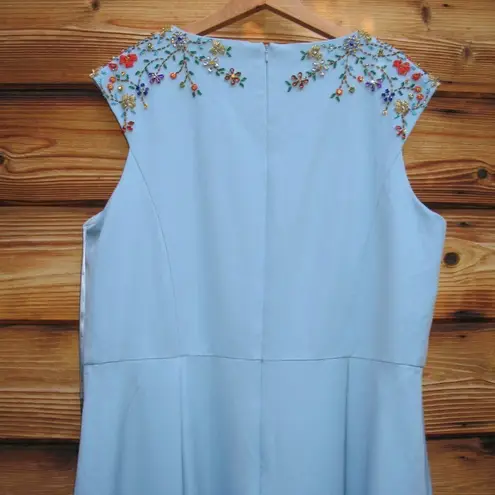 Mac Duggal NWT Gorgeous Ieena Beaded Cap Sleeve V Neck Beaded Gown Dress