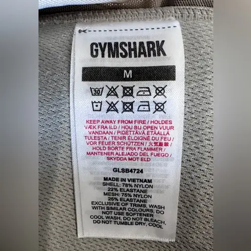 Gym shark MESH NECKLINE SPORTS BRA gray size medium