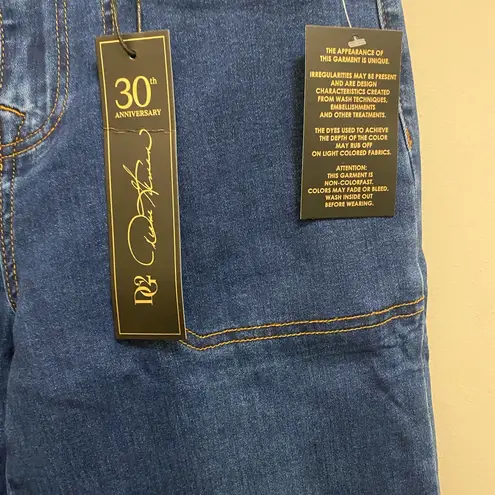 DG2 Diane Gilman Womens Dark Blue Wash Wide Snap Leg Denim Jeans 10T 30x34 NWT Size undefined