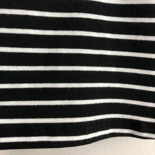 After Market New Lace Trim Short Sleeve Striped T-Shirt Black White