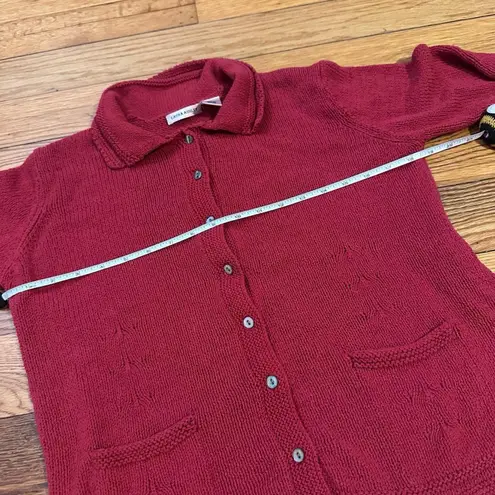 Laura Ashley VTG Red orange button up cardigan