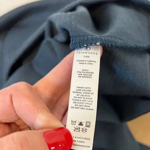 7 Diamonds Core Ribbed Tank Sleeveless Blue Dress stretch Women’s Size XL