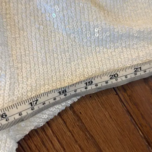 Pretty Lavish UK Alexis white sequin dolman sleeve maxi gown 6