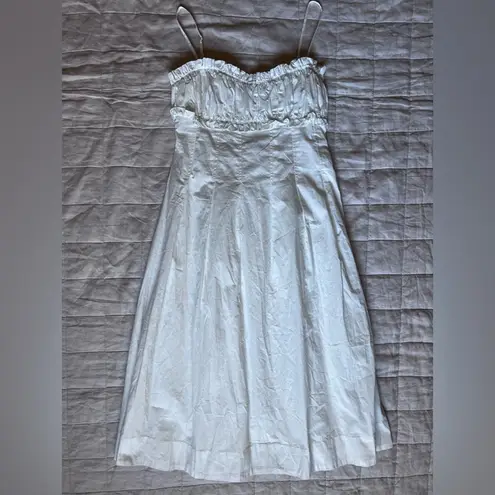 Sunday in Brooklyn White Babydoll Corset Midi Sundress Cottagecore Prairie - SM