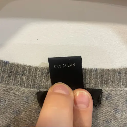 Only Mine 100% Cashmere polka dot cardigan• Size Medium Gray