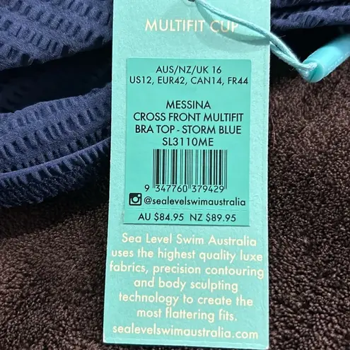 Nwt Sea level swim storm blue bikini top US size 12