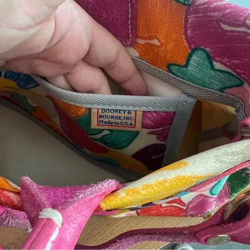 Dooney & Bourke Vintage  Wonder Duck Pink Colorful Satchel w/ Strap