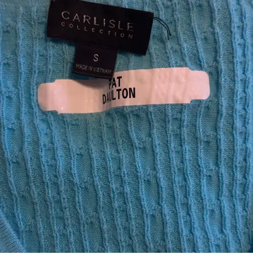 Carlisle  New York Blue Size Small Cardigan Sweater With Ruffle Silk Blend