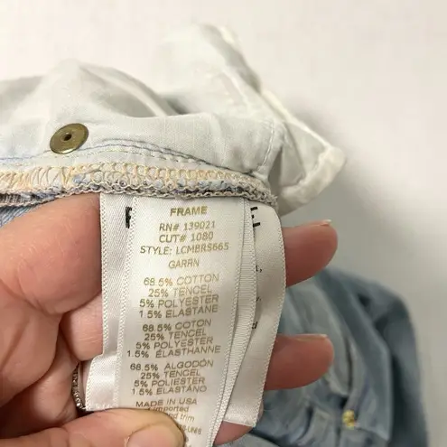 Frame Le Crop Mini Boot Bootcut Cropped Jeans Stretch Denim Light Wash size 25