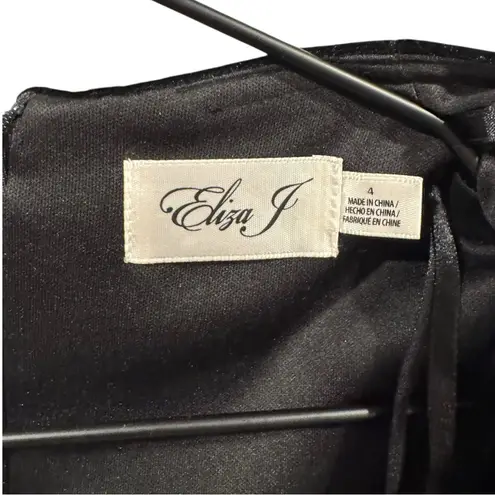 Eliza J Velvet Bodice Jacquard Ballgown Black Gold Burgundy 4