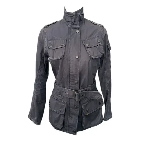 Barbour Utility Jacket Belted Gray Navy L2051 US4