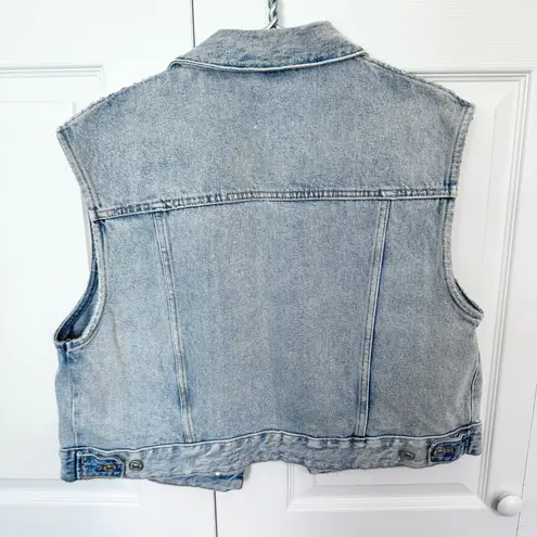 ZARA NWOT  Light Blue Denim Cropped Jacket MEDIUM