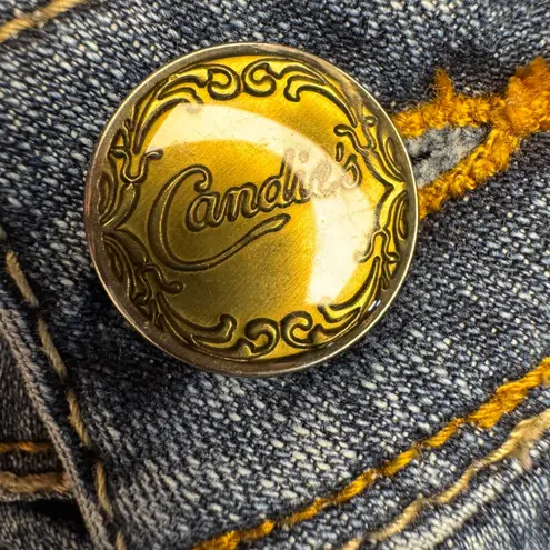 Candies Womens Blue Distressed Embellished Denim Jeans Size 7