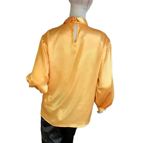 VINTAGE 1980'S GOLDEN YELLOW SATIN COLLECTIBLES BY MARC DANIEL BLOUSE (9/10)