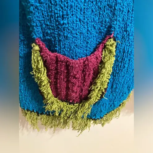 Vintage Design Options Colorblock Button Down Cardigan sweater Bright Medium Pink