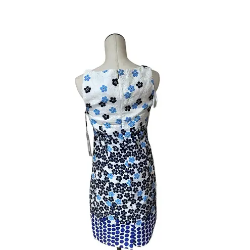 Karl Lagerfeld NWT  All Over Print Dress Floral White Blue