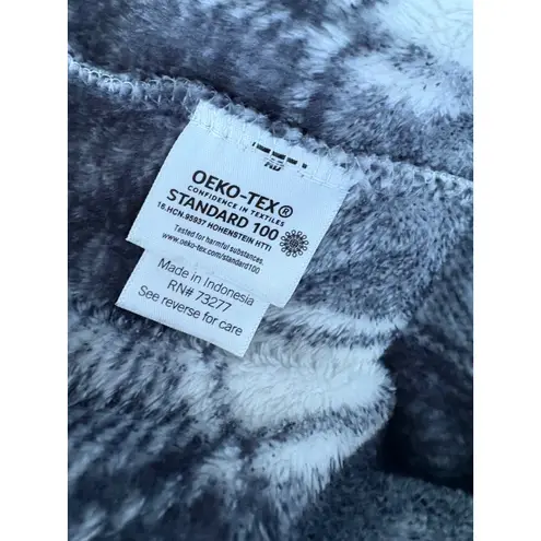 Sonoma Goods for Life Plaid Robe XS Black White Sherpa Trim Sleepwear