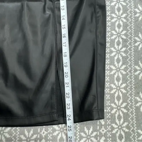 NWT Stitch Fix Liverpool Faux Leather Skirt Pencil Side Slit Black Size 18W