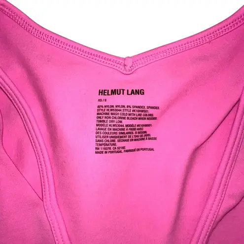 Helmut Lang Slash V-Neck Long Sleeve Cut Out Seamless Pink Top XS/S
