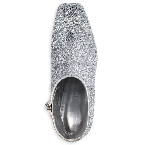 Salvatore Ferragamo Glitter High Heel Booties in Silver Size 10 New in Box $1295
