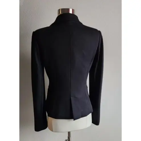 Vivienne Tam Designer Black Blazer Bossgirl 1 Button Women's Petite Small PS