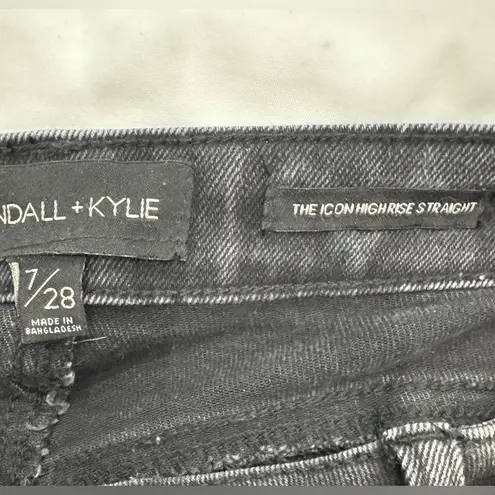 Kendall + Kylie  Jeans Womens 7/28 Regular Black The Iconic High Rise Straight