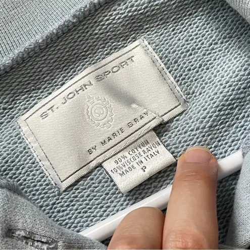 St. John Polo Shirt french terry thick sweat womens Blue (xsmall) pastel vintage