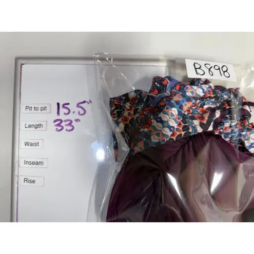 Athleta  Wild Bloom‎ Marrakesh Tankini Top/Swim Dress 34 D/DD Purple Geometric