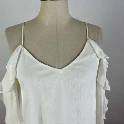 Haute Hippie Starshine Silk Cold-Shoulder Blouse in White XS