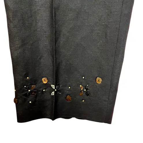 Yves Cossette DEPECHE Mode Vintage Womens Black Linen Rayon Blend Pants 14