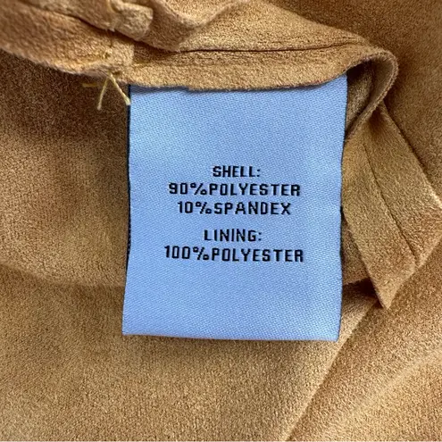 Bagatelle Sienna Brown Drape Front Faux Suede Jacket size Small Long Sleeve Soft