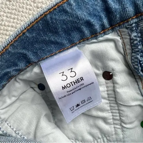 Mother SNACKS The Pleated Fun Dip Puddle Wide Leg Jeans Women’s Size 33 Blue