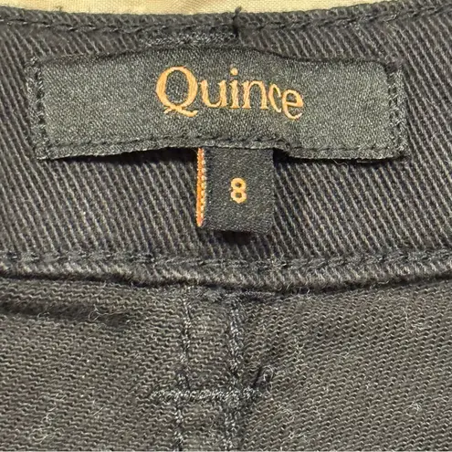 Quince 8 Black Organic Stretch Cotton Twill Straight Cropped Pant 28” Casual