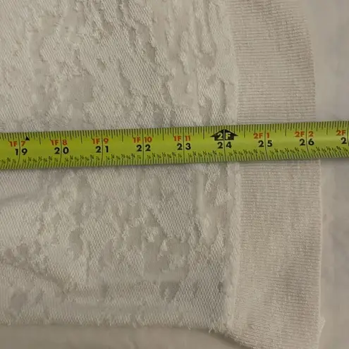 Club Monaco White Burnout Shirt Top Womens Medium Long Sleeves Knit