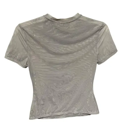 SIR. Jacques Mesh Fitted Tee Silver Size 2