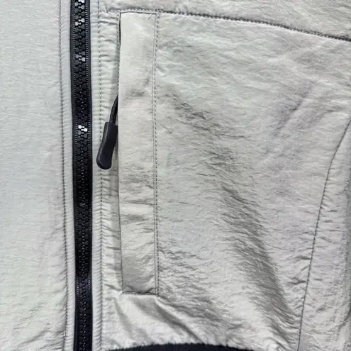 Exotic Identity Black Fleece and Khaki Colorblock Zip Front Jacket Size Small