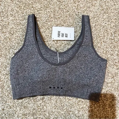 ACTA NWT  Ribbed Seamless Bra Heather Gray Size Medium