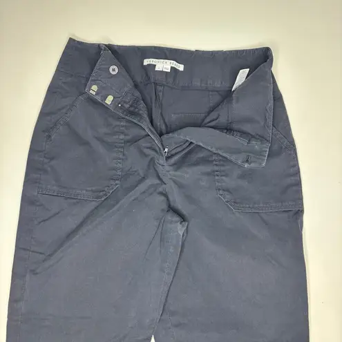 Veronica Beard Mahary Utility High Waist Straight Leg Cropped Pants Ink 8