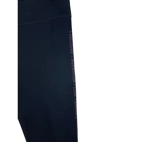 Fabletics Fablectics Cropped Inspirational Wording Black Leggings XL