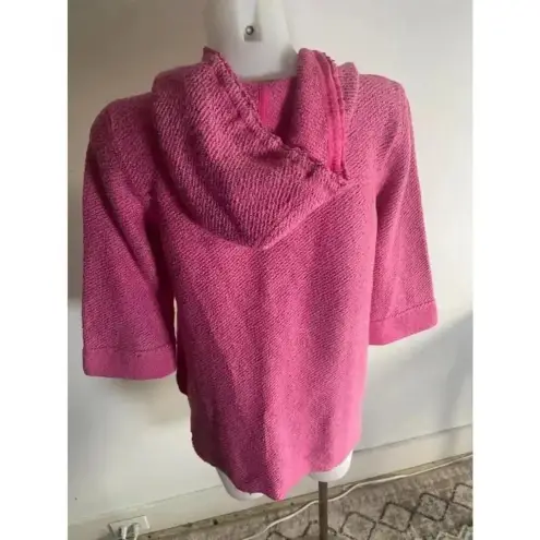 Soft Surroundings Women's Pink Textured 3/4 Sleeve Pullover Sweater Small 0142