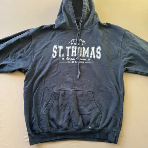 Vintage St. Thomas Destination Hoodie Blue Size L