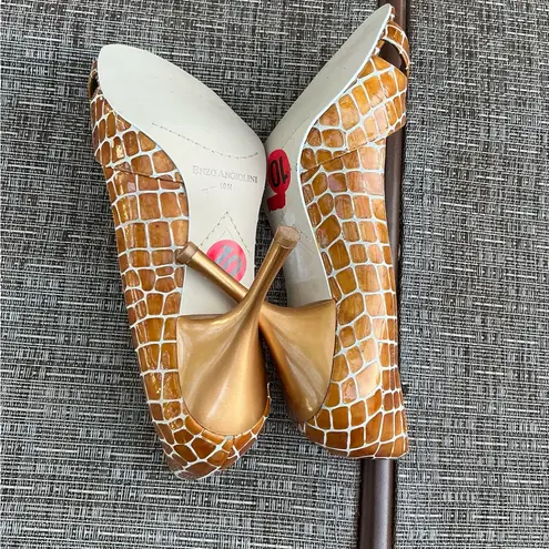 Enzo Angiolini Dressy open toe pumps 🤎💛🤎