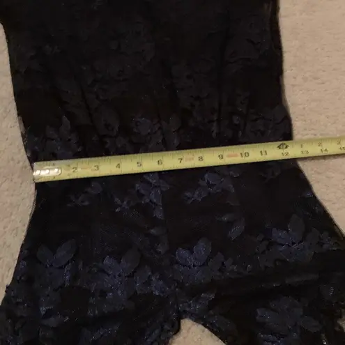 Madison Marcus Black With Metallic Blue Lace Overlay Dress Size XS Extra Small