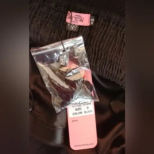 Chi Chi London Black Strapless Pleated Maxi Dress 8 Beaded Formal Modcloth Chi Chi NWD