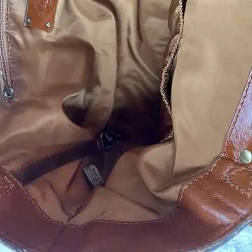 Patricia Nash Antique Rose Coated Linen Canvas Ria Tote Leather Trim Floral Tote