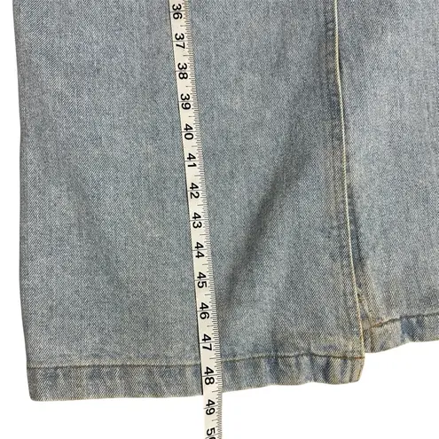 VINTAGE Fashioned by Marge Sherwin Embellished Denim Long Coat Size P/S Blue