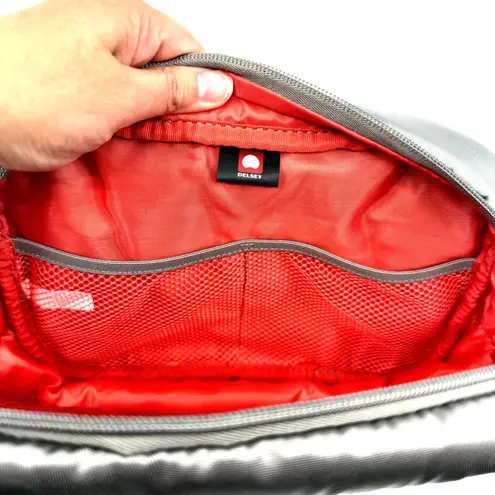 Delsey For Once Wet Pack Toiletry Travel Bag – Coral Orange / Pearl Grey Gray