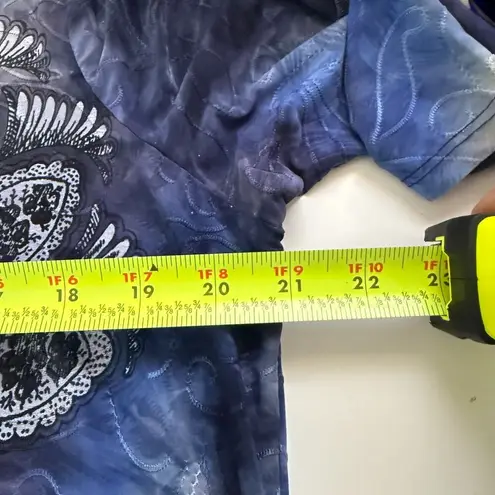 Dress Barn Y2K Whimsigoth Top 1X Blue Fairy Grunge Hippie