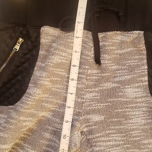 Sneak Peek polycotton joggers, vegan leather detailing w zipper Black