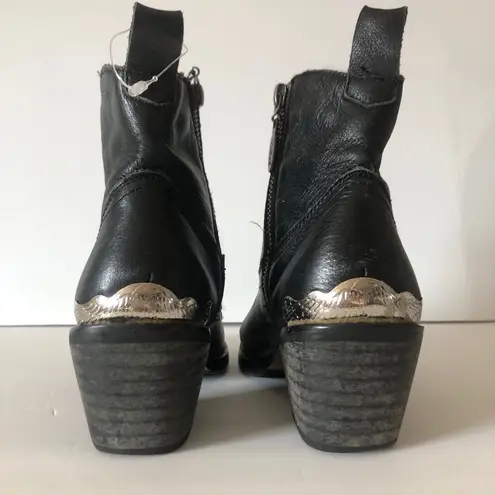 Spell and The Gypsy Cactus Rose Black Leather Detail Women Ankle Boots Size 7